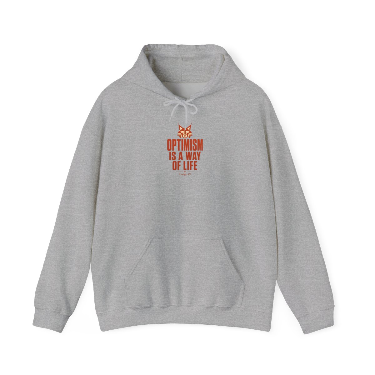 Lodge 49 "Optimism is a way of life" Hoodie - alternate angle 3, merchandise