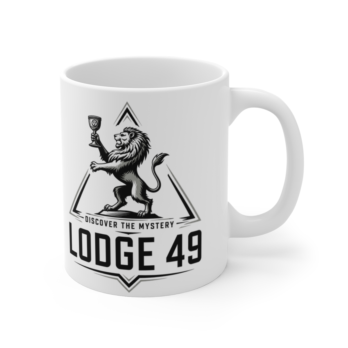 Lodge 49 "Discover the Mystery," White Mug